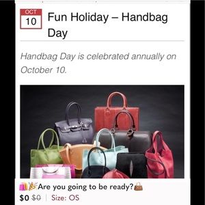 🎉 Oct. 10th National HANDBAG DAY ! 🛍👜👛🎉